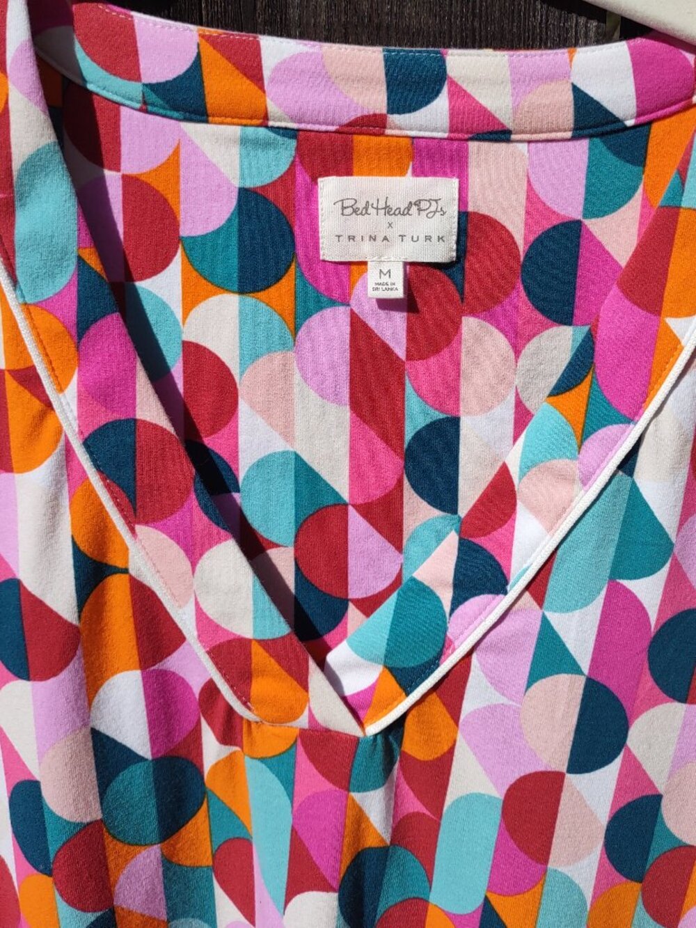 BedHead x Trina Turk Sleepshirt Dress Sz Medium Loungewear Pajamas Dancing Dots - Picture 7 of 12